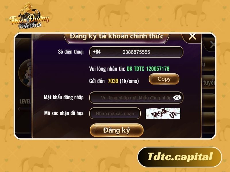 Đăng ký tài khoản TDTC để bắt đầu đặt cược casino